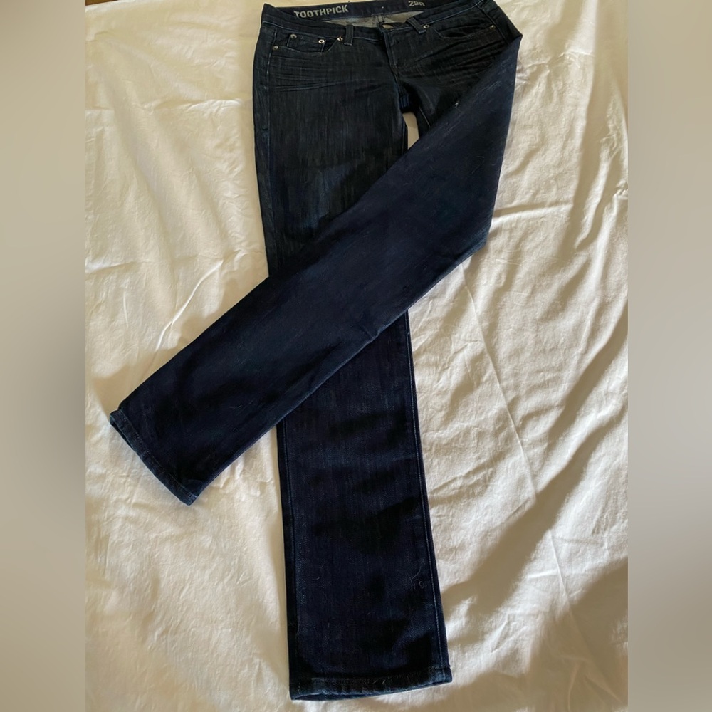 J Crew Dark Wash Toothpick Jeans Size  29